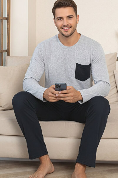 ELİTOL Σετ ανδρικής πιτζάμα από βαμβακερό Soft Touch