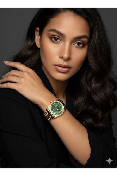 Feronnucci Zirkon Gold Çelik Kol Saati + BİLEKLİK HEDİYELİ