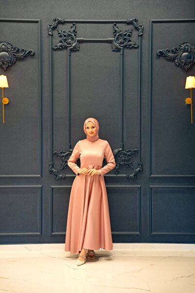 MOOLİSA Βραδινό φόρεμα Esil Pudra Tesettür