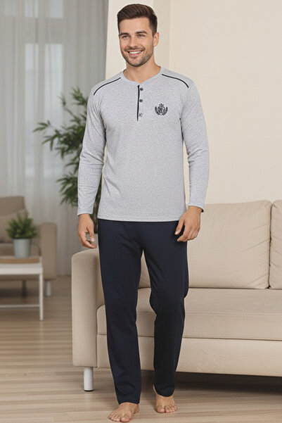 ELİTOL Σετ ανδρικής πιτζάμα από βαμβακερό Soft Touch