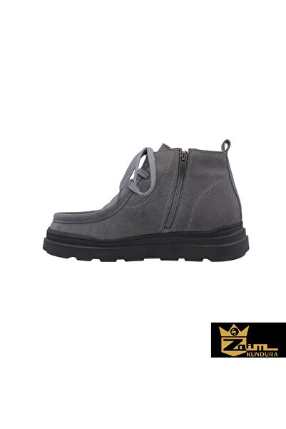 Zaim Kundura Women's Gray Genuine Suede Boots 505320061-1