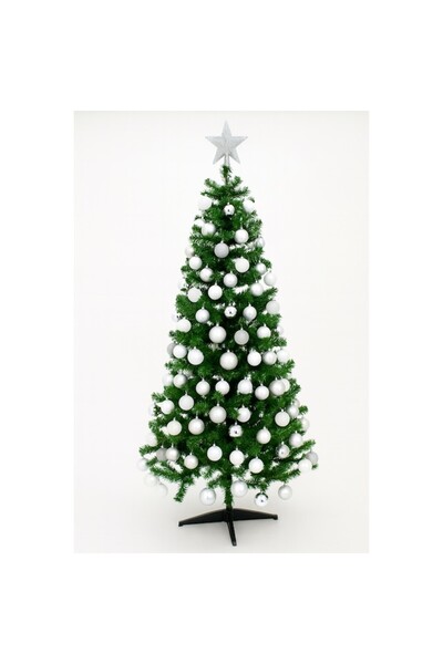 AB HOMES Christmas Bauble Set, White & Gold, 50 Pieces, 3/4/6 cm, Mixed Matte, Glossy & Glitter