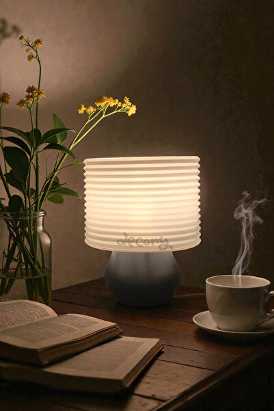 decory Wavva Modern Simple Design Table Lamp, Pinterest Style Cozy Lampshade (Bioplastic) E27