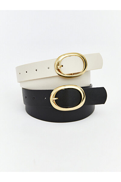 LC Waikiki Peak New Season Leather Look Women's Belt Set of 2