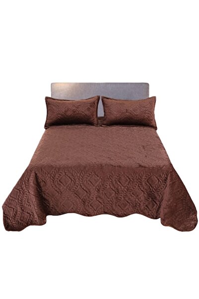 Unicorn Concept Bedspread set, C08, quilted, 3 pieces, 220x240cm, Dark Brown