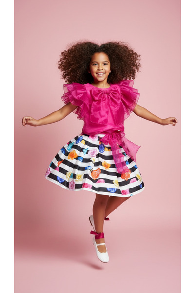 Jolanda Girl's Blouse-Skirt Two-Piece Set