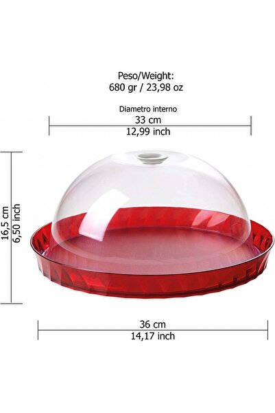 Omada Kitchen platters -- Cake platter with lid ø36xh16.5 cm - DIAMOND