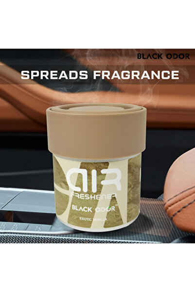 Black Odor Exotic Vanilla Air Freshener – Long-Lasting Car & Home Fresh Scent, 80g