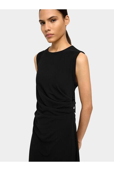 PARFOIS Drapeli Midi Elbise