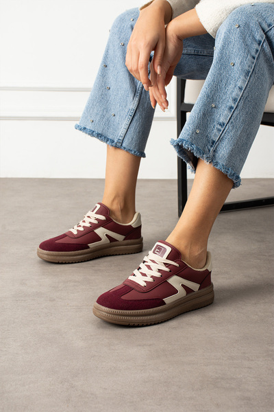 eformoda by emre yılmaz Burgundy Unisex Women's Casual Sneaker Soft-Soled Sports Shoes