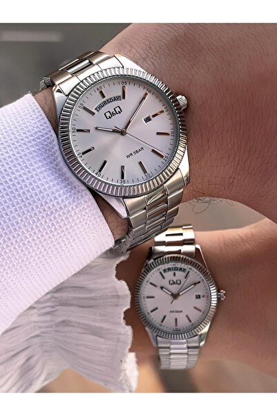 Q&Q Steel Cord 2 Years Warranty 3 Atm Water Resistant Wristwatch Special for Lovers and Couples Qq.Cf001.2