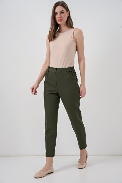 Hiccup Bdart Buttoned High Waist Fabric Pants