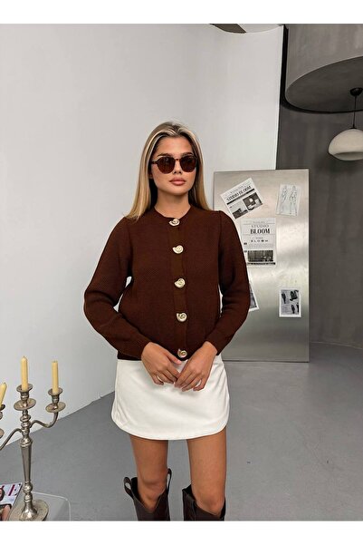 KECHİ WOMAN Knitwear Cardigan with Snail Accessories