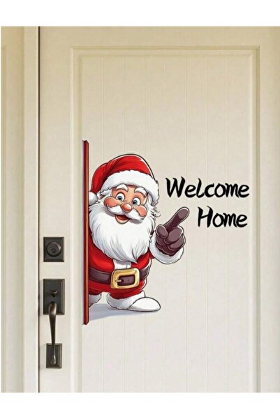 Inovius Sticker/Autocolant Craciun Welcome Home cu Mos Craciun 43x54cm - 893371