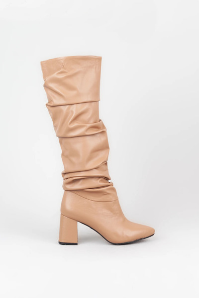 Adım Adım Γυναικείες μπότες με μυτερή μύτη με τσαλακωμένο τακούνι