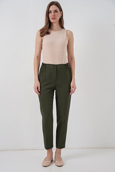 Hiccup Bdart Buttoned High Waist Fabric Pants