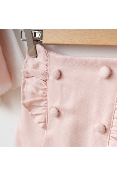 My Lusa baby wear Banu's Polka Dot Bow Plush Vest & Knitwear and Shorts Set - (Ages 2-5)