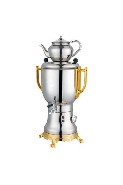 SLIVERS CRIEST Electric Stainless Steel Samovar 4L – 1800W Traditional Tea Boiler & Heater with Teapot