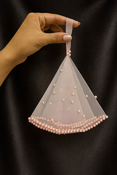 Leyli Kına Boncuk İşlemeli Şeritli PEMBE Gelin Halay Mendili BRİDE NEDİME KIN...