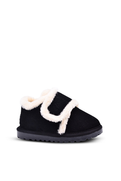kids A more Noelle Girls' and Boys' Black Color Winter Boots with Fur Inside