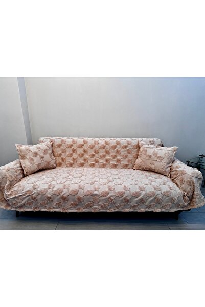 Madamca Embossed Sofa Cover Leaf(Powder-Pink)180*240
