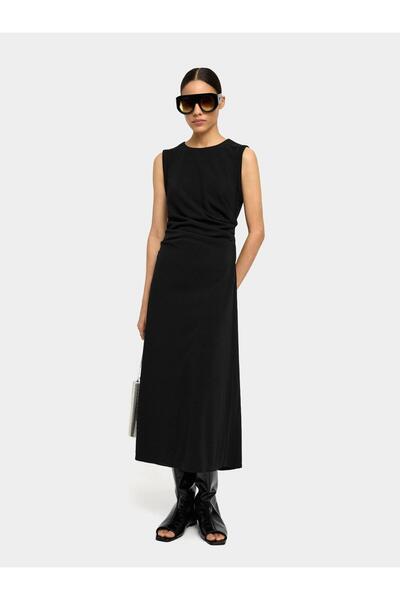 PARFOIS Drapeli Midi Elbise