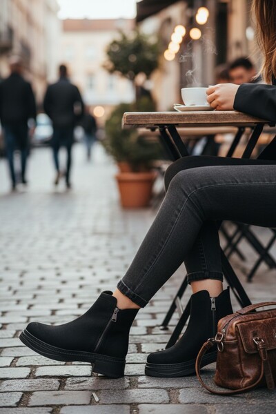 VeliKundura Le_Guzzi̇ Women's Nubuck Double Zipper Short Boots