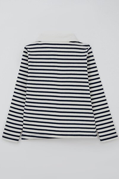 Breeze Μακρυμάνικο μπλουζάκι για κορίτσια με λεπτομέρεια με φερμουάρ, ηλικία 8-14 ετών, λευκό