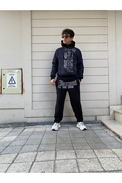 Boxeur Des Rues Μεσαίο γκρι φούτερ με φερμουάρ και ασημί λογότυπο