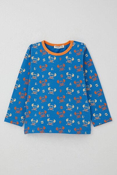 Breeze Boy's Pajama Set Cute Crab Pattern 1-3 Years Old, Cobalt Blue