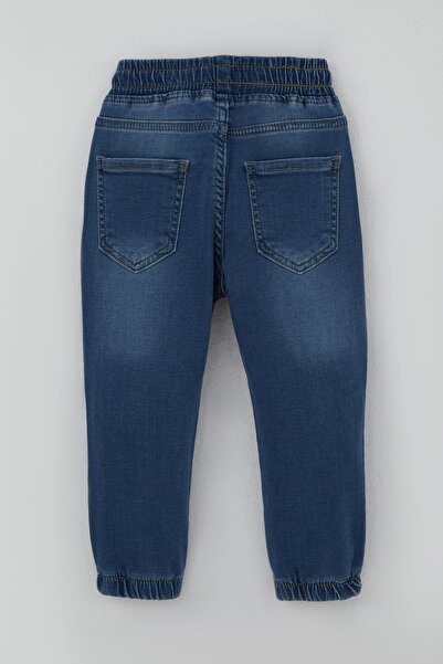 Breeze Pantaloni din denim pentru băieți, cu talie elastică, cu șireturi, 1,5-5 ani, albastru