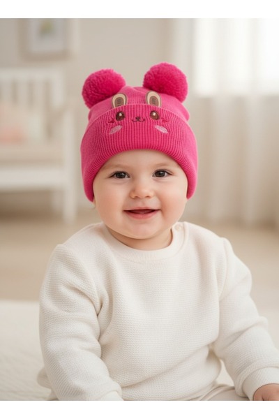 gigigiyim Knitted Unisex Baby Beanie with Rabbit Ears