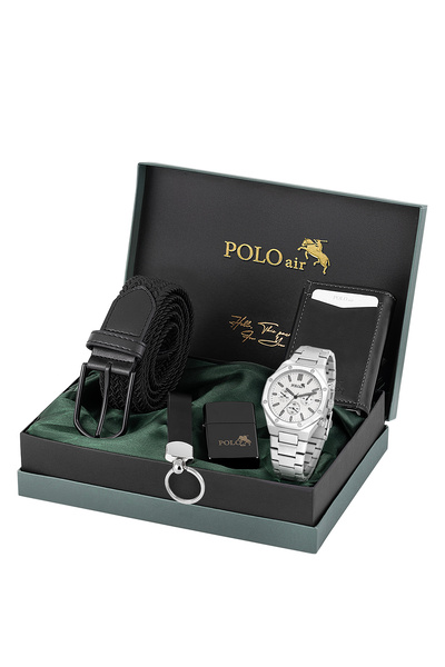 Polo Air Erkek Kol Saati Otomatik Mekanizmalı Cüzdan Esnek Kemer Anahtarlık Ç...