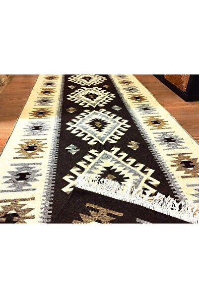 OEM Traditional rug, 80x300 cm, brown and cream, diamond pattern