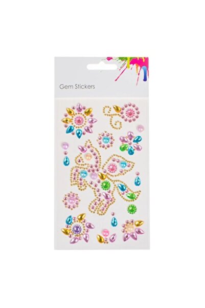 OEM Акрилни стикери с цветни мъниста - Еднорог и цветя