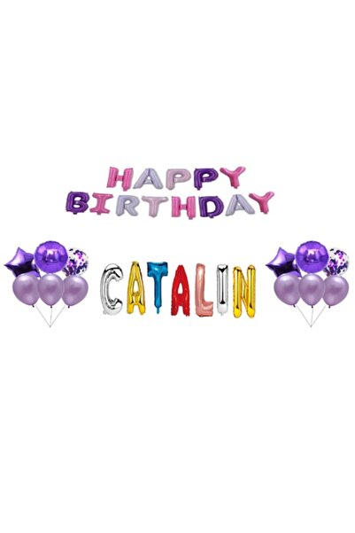 OEM Happy Birthday Catalin balloon set, cake topper, Multicolor M1, 35 pcs