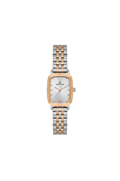 Daniel Klein Premium Silver and Rose Gold Stainless Steel Watch for Women DK....