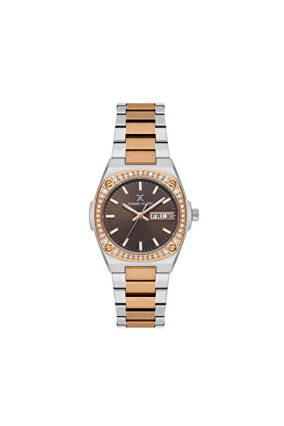Daniel Klein Premium Silver and Rose Gold Stainless Steel Watch for Women DK....
