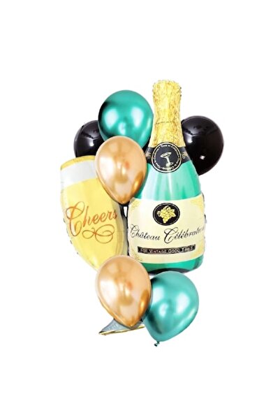 OEM Set of Champagne Balloons, 8 pcs, Turquoise