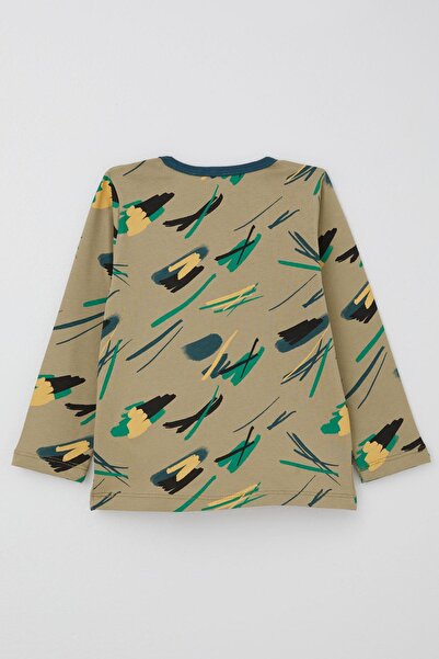 Breeze Baby Boy Pajama Set Colorful Brush Stroke 9 Months-3 Years, Khaki Green