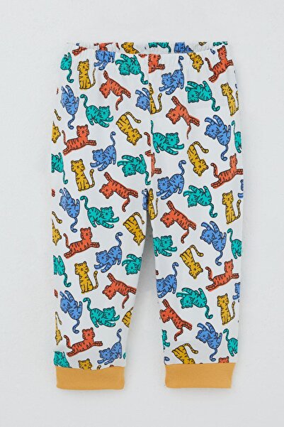 Breeze Baby Boy Pajama Set Colorful Kitten Patterned 4 Months-1 Year Old, White