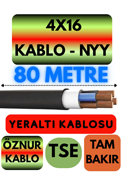 Avarson Öznur 4X16 NYY (Yeraltı Kablosu) Metre Seçenekli 80 METRE