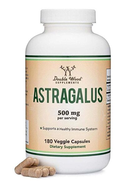 DOUBLE WOOD استراغالوس ٥٠٠ ملغ، ١٨٠ كبسولة - دعم المناعة، غير معدل وراثيًا، و...