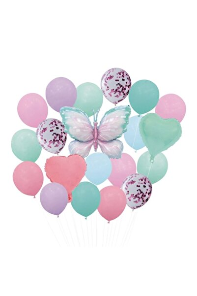 OEM Party Balloons Butterfly Metallic Foil Pastel Colors - 20pcs