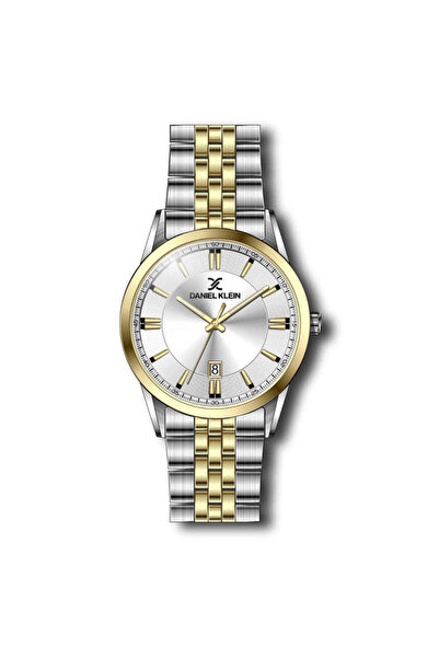 Daniel Klein Steely Silver and Gold Stainless Steel Watch for Men DK.1.14265-5