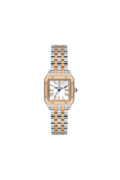 Daniel Klein Premium Silver and Rose Gold Stainless Steel Watch for Women DK....
