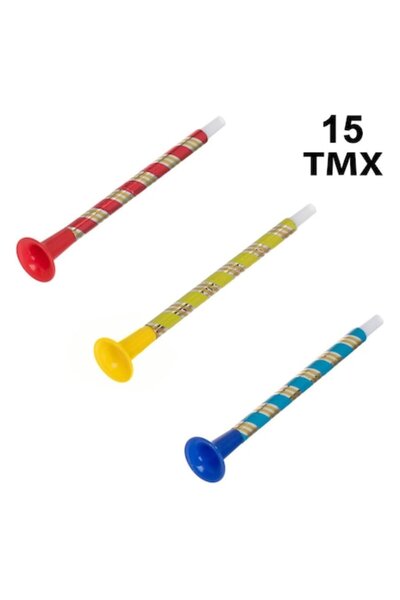 OEM Trompete de petrecere cu dungi colorate - 15 buc