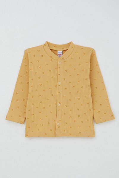 Breeze Baby Boy Pajama Set Mini Geometric Shapes 4 Months-1 Year, Mustard Yellow