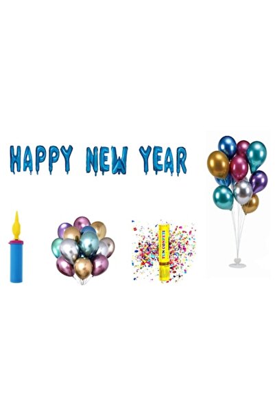 OEM Set baloane Anul Nou, decor tort, 73 buc, albastru