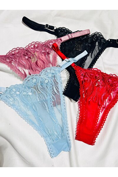 mendoza store Δαντελένια εσώρουχα με σχέδιο μαργαρίτα, συσκευασία 4 τεμαχίων